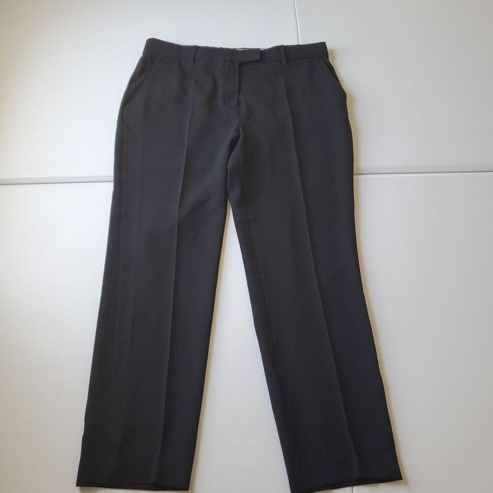 Max Mara Dress Pants Womens 14 Black Crepe Straight Leg Career Work